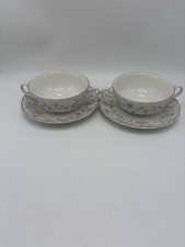 2 x Johnson Brothers - Summer Chintz - Soup Cup and Saucers