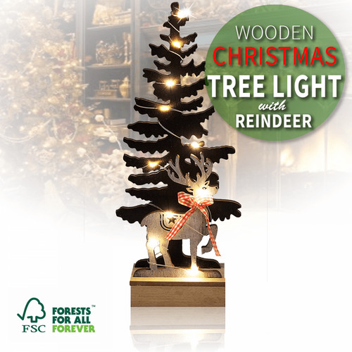 Wooden christmas tree - wooden,