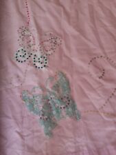 Next Lined Pink "Vintage Sparkle Butterfly" Curtains 135cm x 183cm Tab Sequin