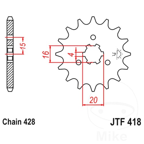 Front sprocket tooth 428 - jt,