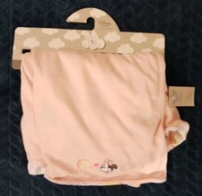 Primark Disney baby Minnie Mouse Pram Size Blanket Pink Rainbow Reversible New