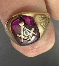 10K Yellow Gold Masonic SZ 11