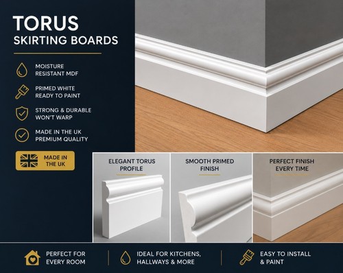 Skirting board mdf - skirting, white