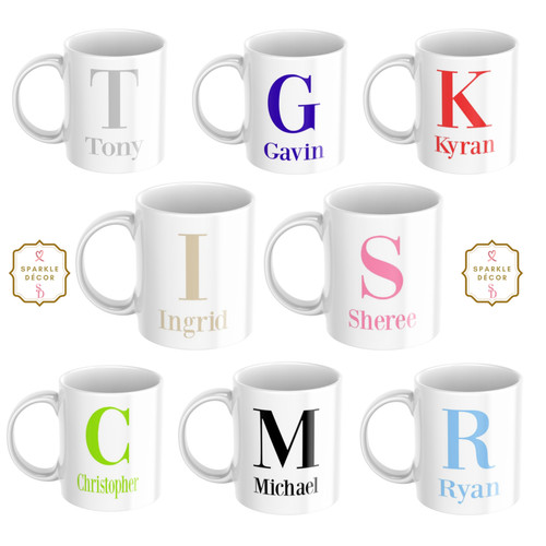 Personalised mug name initial - name,