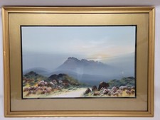 Frank Holme Moorland Scene Gouache & Watercolour Painting Framed Vintage Rare
