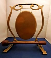 Brass Gong Art Nouveau Table