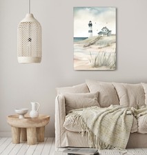 Lighthouse Sea Wall Art Canvas Framed Picture Print Living Room Decor