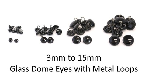 Glass dome eyes with metal - dome,