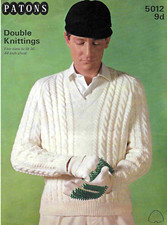Vintage knitting pattern copy UNISEX CRICKET JUMPER IN DK 36-44" CHEST 235F