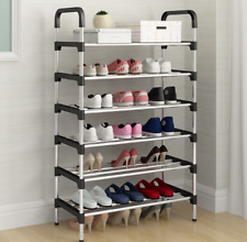 6 TIER SHOE RACK STAND STORAGE SELF ORGANISER LIGHTWEIGHT COMPACT SPACE SAVING