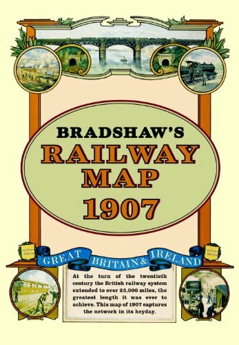 Bradshaw railway folded map - railway,
