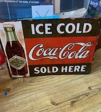 Ice Cold Coca-Cola Sold Here Tin Sign