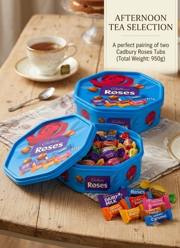 Cadbury roses tubs 475g 2 - roses,