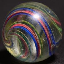 Early Divided 'Streamer' German Handmade Antique Marble HTF Variety 15.4mm 19/32