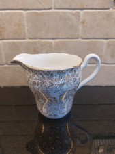 Vintage Royal Vale Bone China Gold Floral Pattern Milk Jug Creamer Pretty Dainty
