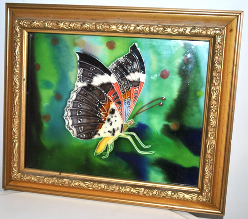 Ceramic butterfly art tile - ceramic,