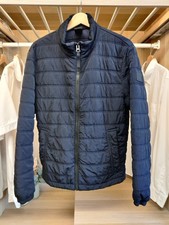 HUGO BOSS SIZE UK 46 DARK NAVY COAT JACKET OWEST QUILT PADDED CASUAL ZIP UP MENS