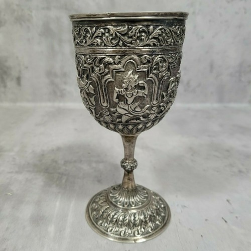 Antique indian silver goblet - silver,