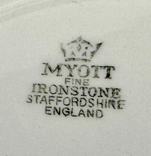 Antique Myott Ironstone Staffordshire White Ceramic Plate With Pink Roses Design