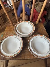 6 x 1930s Hampton Ivory Swinnertons 6.5” Fruit/Breakfast Bowls 