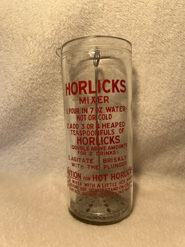 Horlicks vintage glass mixer - vintage,