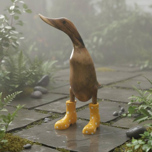 Wood grain duck figurine - wood-grain,
