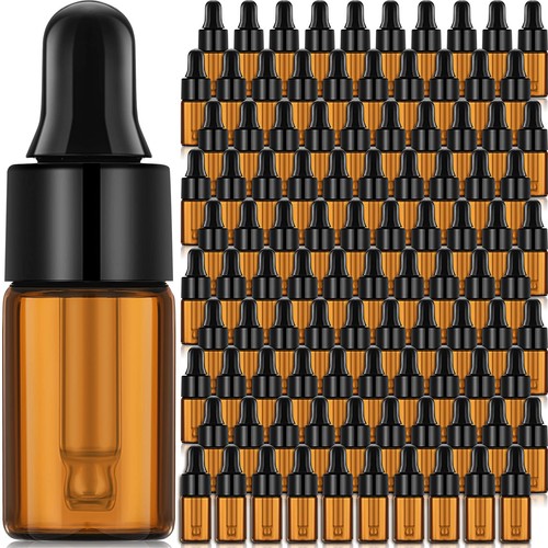 100 pcs mini amber glass - glass, oil
