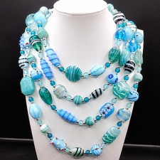 Teal Sea Blue Mixed Glass