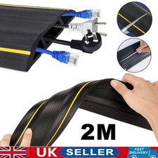 2M Floor Cable Protector Rubber Wire Cover Lead Trip Bumper Cable Tidy UK Stocks