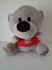 Arsenal Plush Grey Timmy Bear. Approx 6" Tall. Used Condition