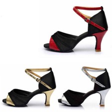 Women's Ballroom Latin Dance Shoes Ladies Tango&Salsa High Heeled Suede Sole