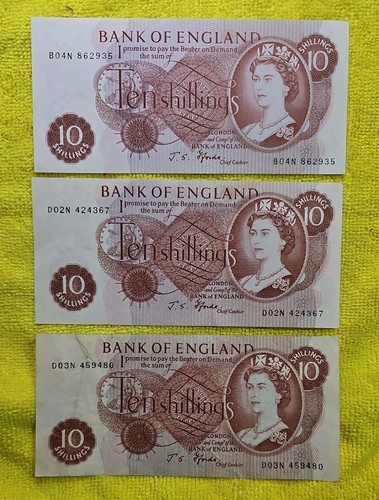 Ten shillings notes j s - ten,