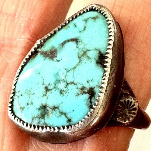 Vtg navajo turquoise ring 7 - vtg,