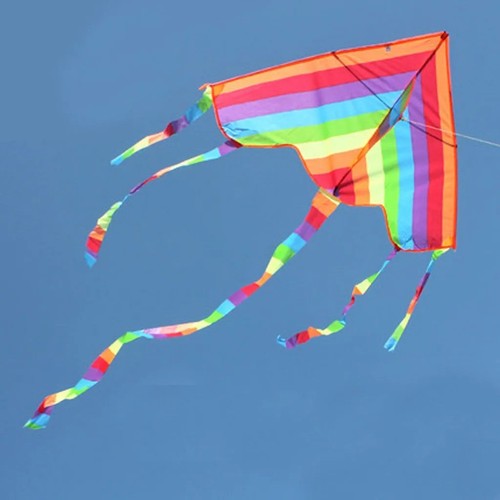 Easy fly colorful rainbow kite - rainbow,