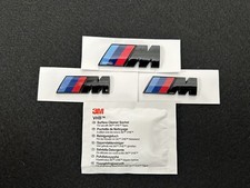GLOSS BLACK BMW M BOOT BADGE (55 x 20mm) AND 2X M WING BADGES. FREE ALCOHOL WIPE