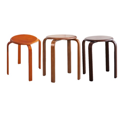 Solid wood round stool - wood,