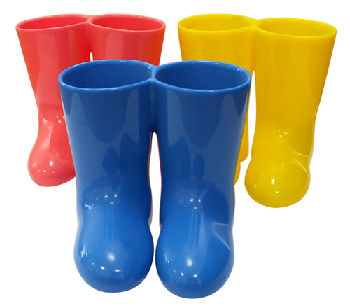 Pvc welly boots desk - desk, tidy