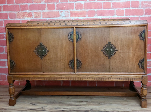 Vintage oak sideboard cabinet - vintage,
