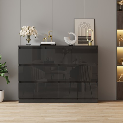 High gloss chest drawer - high,