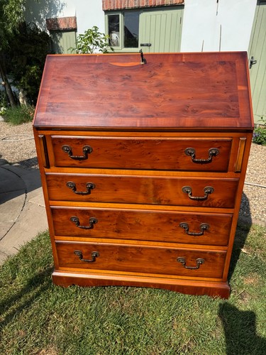 Vintage burr yew bureau desk - vintage,