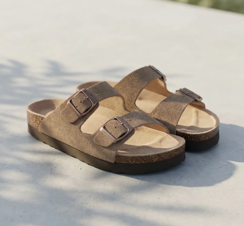 Beige suede clogs - beige, slipper