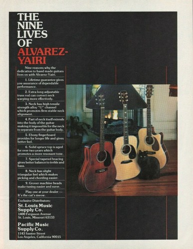 1978 alvarez yairi - alvarez-yairi, guitars