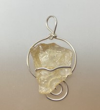 Danburite raw stone pendant yellow Danburite pendant silver Tanzania
