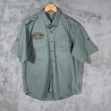 Camel Trophy Elephant Hills Thailand Safari Shirt SS Cotton Camp Patch Large