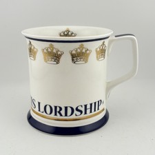 The National Trust Fine Bone China Mug Cup Tea Coffee His Lordship Blue Gold VGC