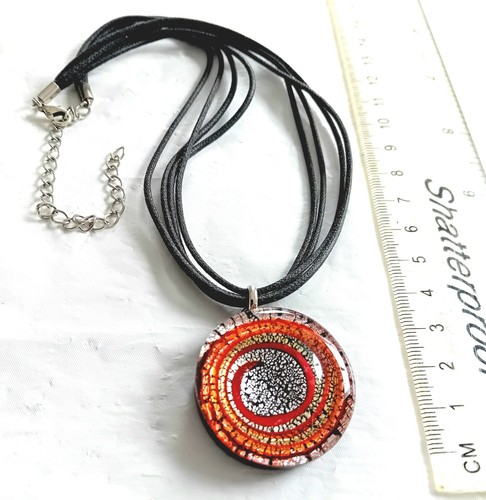 Murano glass orange silver - glass,