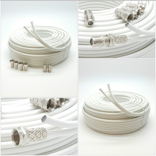 10m white twin coaxial - white,