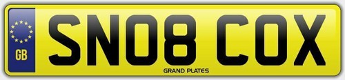 Cox snob number plate - plate, sn08