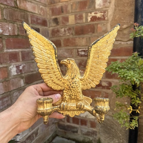 Vintage metal eagle sconce - metal,