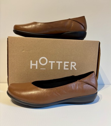 Hotter birdie tan leather slip - leather,